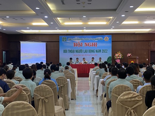 Hội nghị đối thoại người lao động Công ty CP Môi trường Đô Thị Quảng Ngãi năm 2022